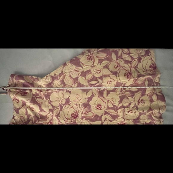 VINTAGE Y2K Liz Claiborne Yellow Purple Floral Silk Cotton Blend A-Line Dress - Picture 11 of 11